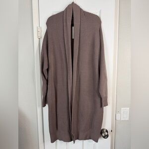 NWT Lillusory Open-Front Waffle Knit Long Cardigan Sweater